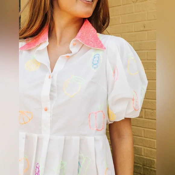 Queen of Sparkles Neon Fruit Dress Small - Picture 5 of 14